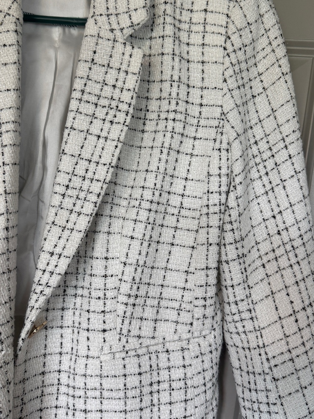 Draper James White Tweed Plaid Blazer - Picture 7 of 11
